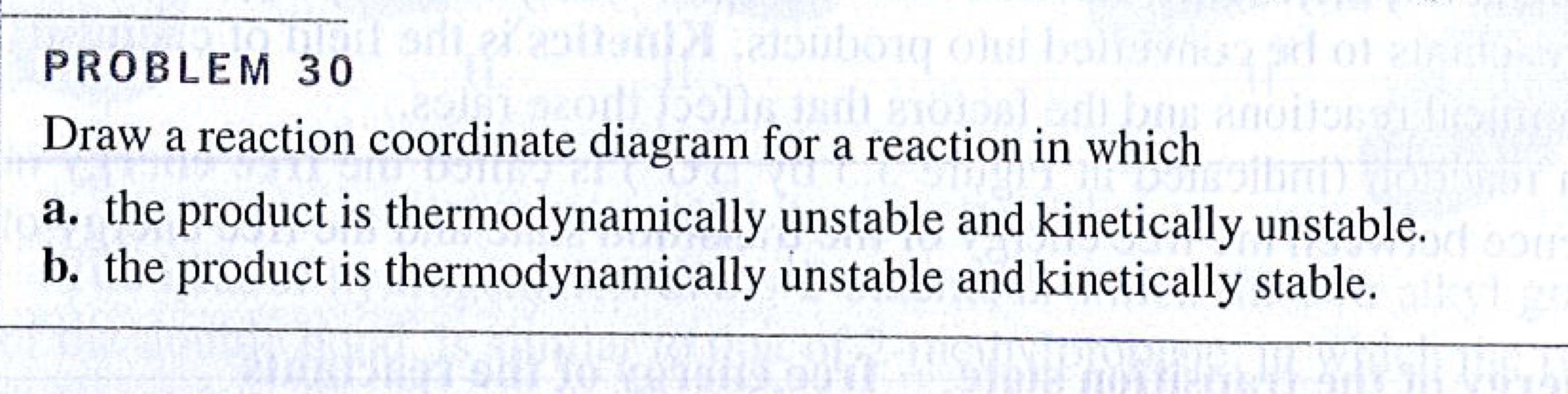 Solved PROBLEM 30 Draw a reaction coordinate diagram for a | Chegg.com