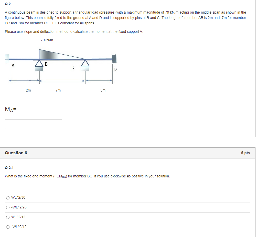 Solved Q 2. A continuous beam is designed to support a | Chegg.com