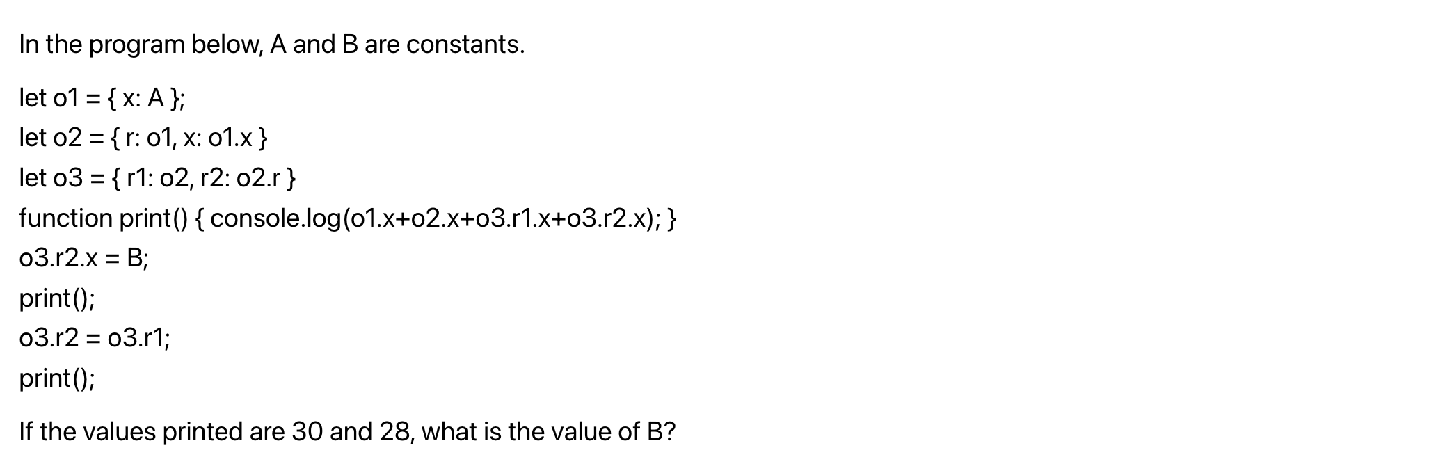 Solved In The Program Below, A And B Are Constants. - = Let | Chegg.com