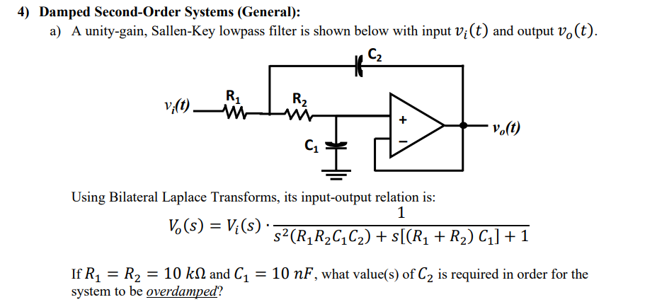 4) Damped Second-Order Systems (General): a) A | Chegg.com