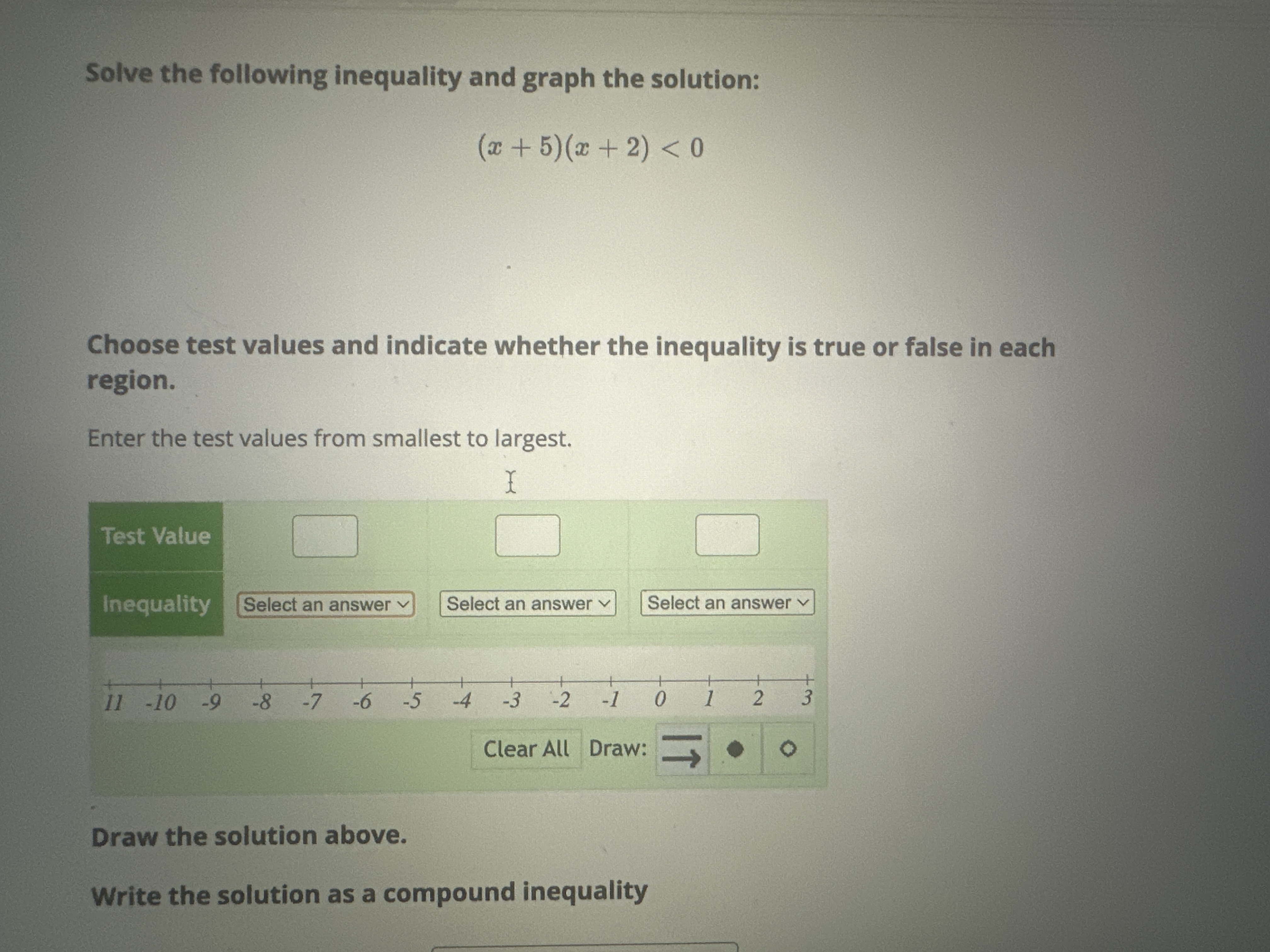 Solved Solve the following inequality and graph the | Chegg.com