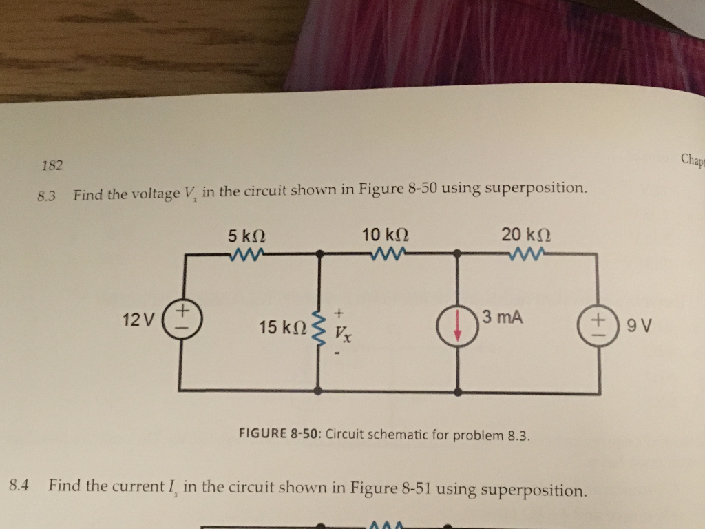 Solved 182 Chap 8.3 Find the voltage V, in the circuit shown | Chegg.com