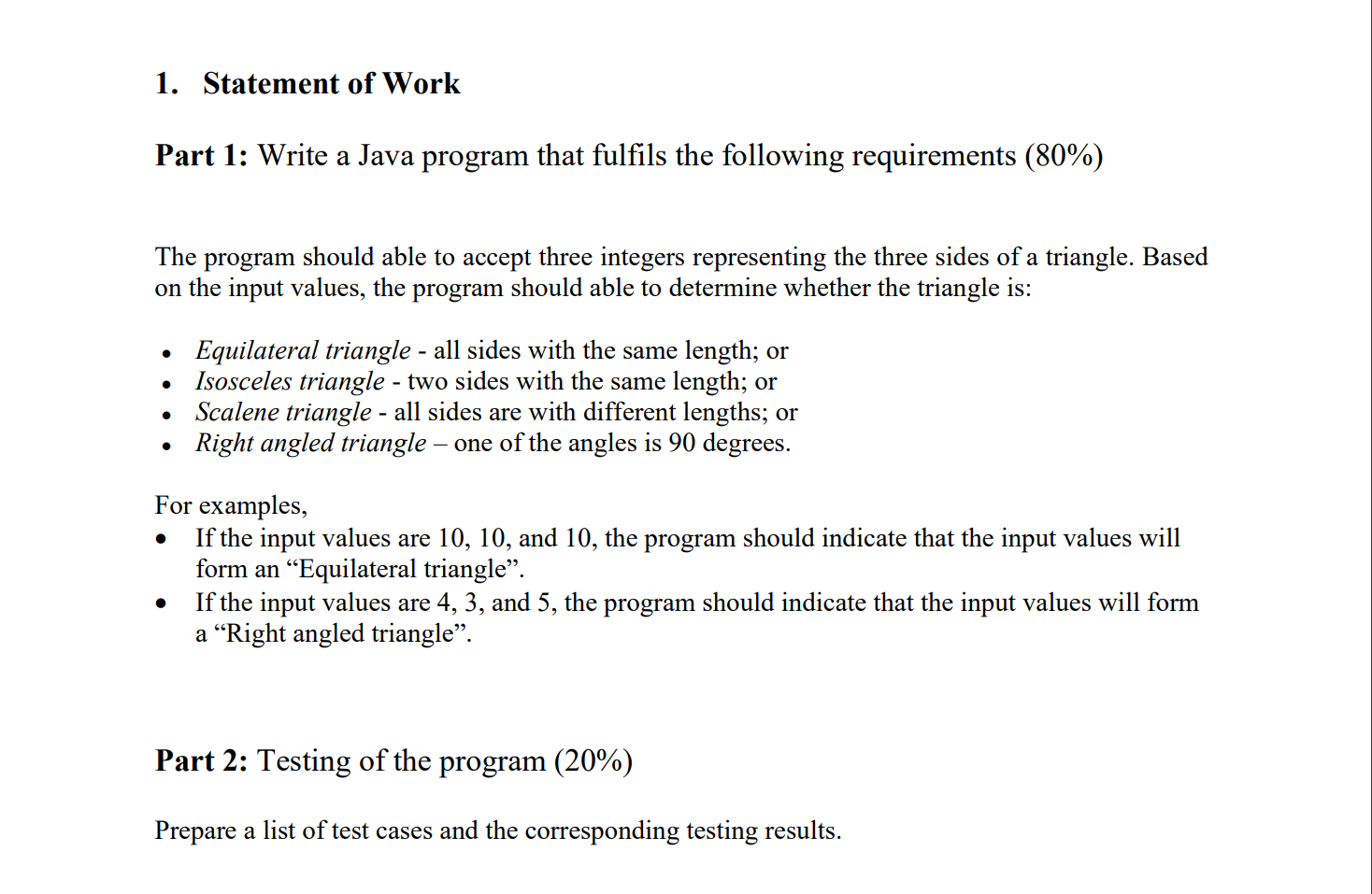Solved 25. Statement of Work Part 25: Write a Java program  Chegg.com