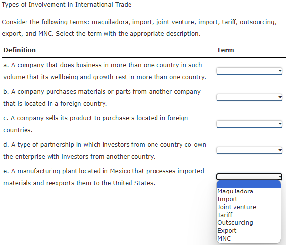 International Trade Glossary of Terms – McKinleyFieldman