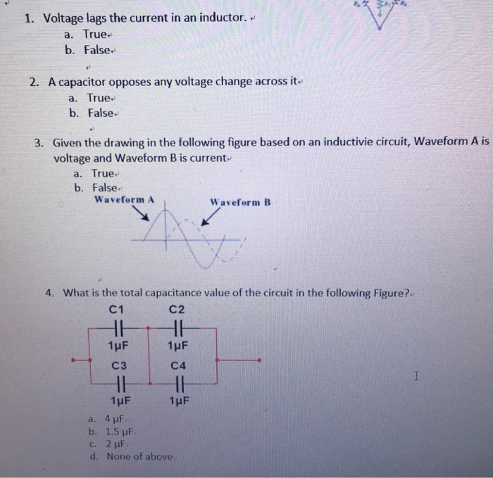 A Capacitor Opposes Change in Which of the Following