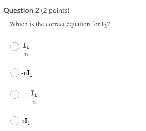 Solved Question 2 (2 points) Which is the correct equation | Chegg.com
