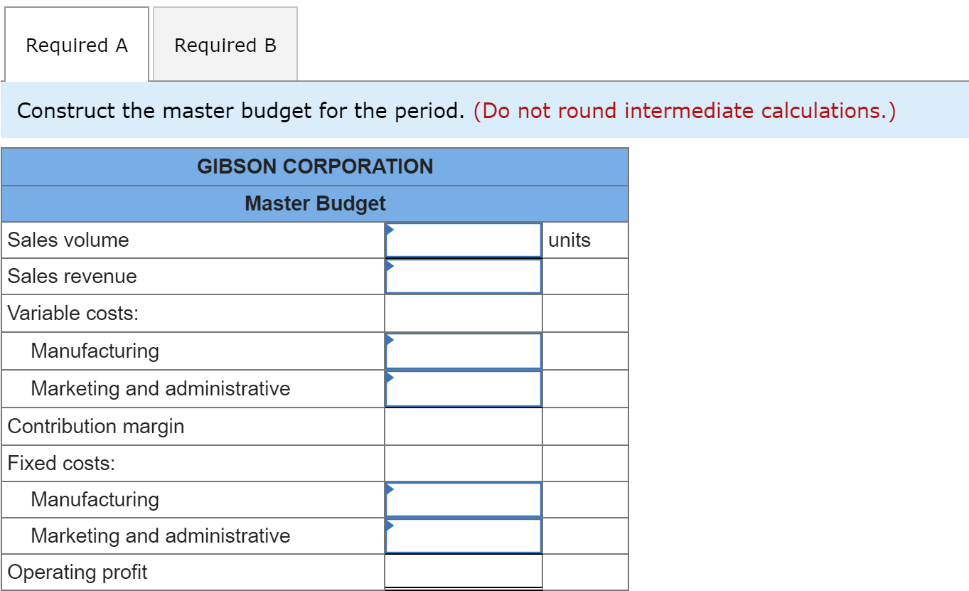 Solved Problem 16-51 (Algo) Solve For Master Budget Given | Chegg.com