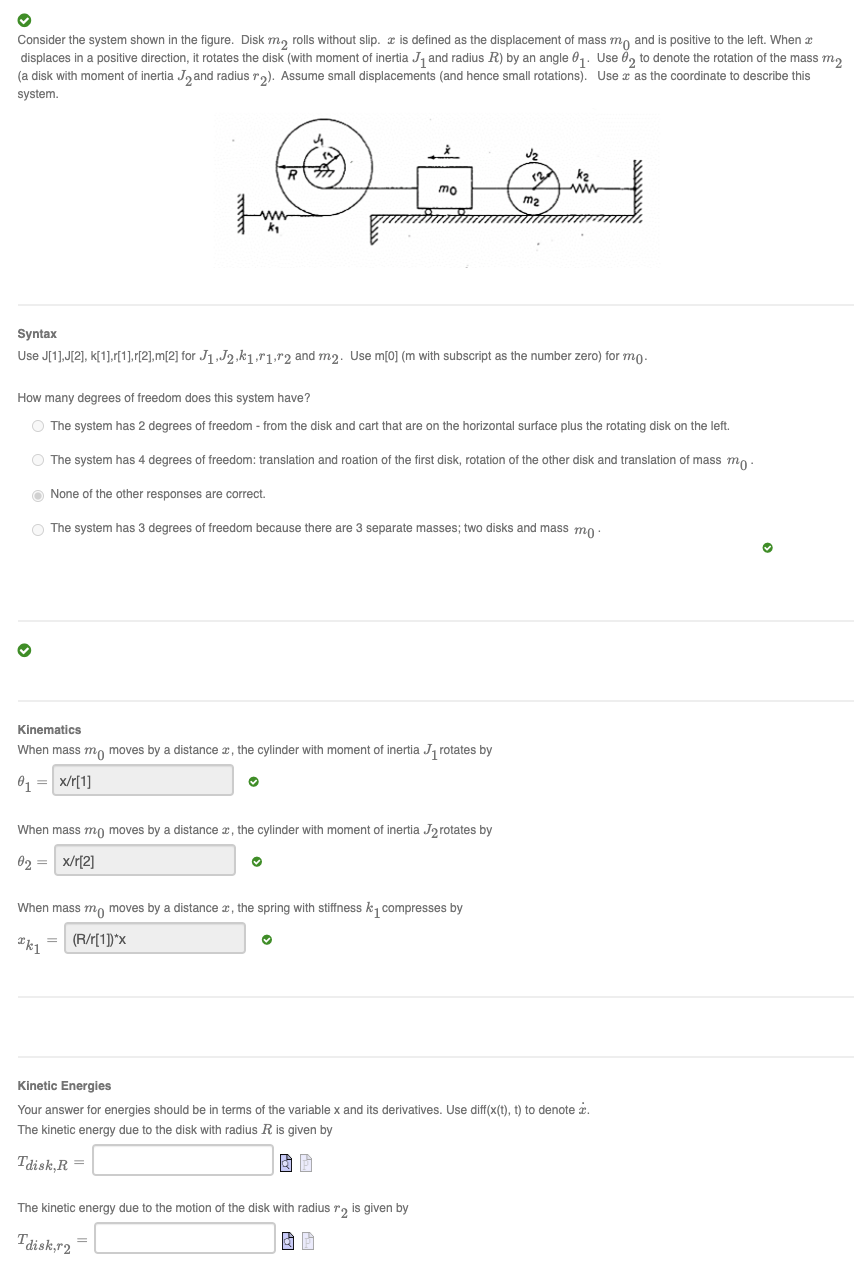Solved Consider the system shown in the figure. Disk m, | Chegg.com