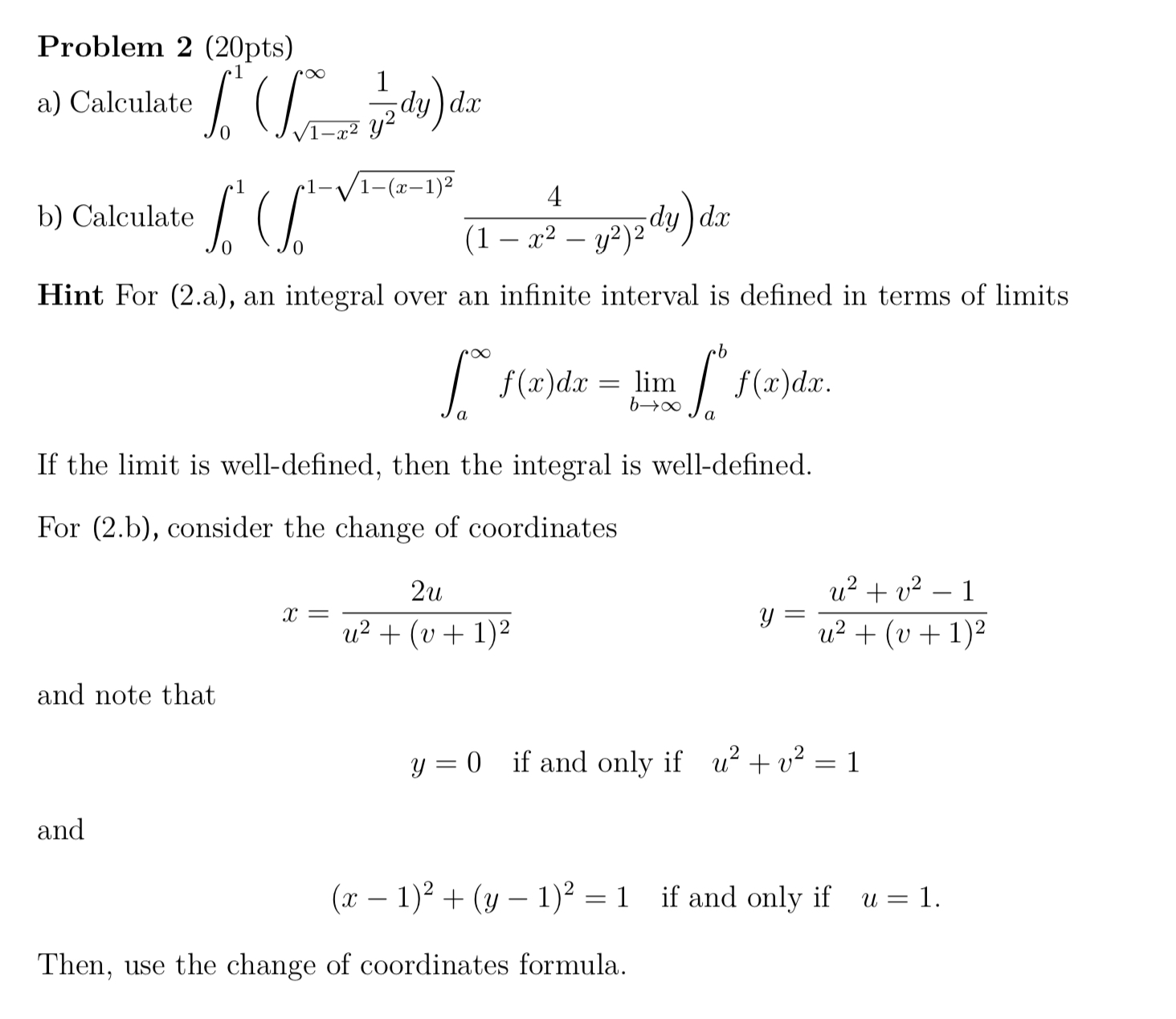 Solved A Calculate ∫01 ∫1−x2∞y21dy Dx B Calculate