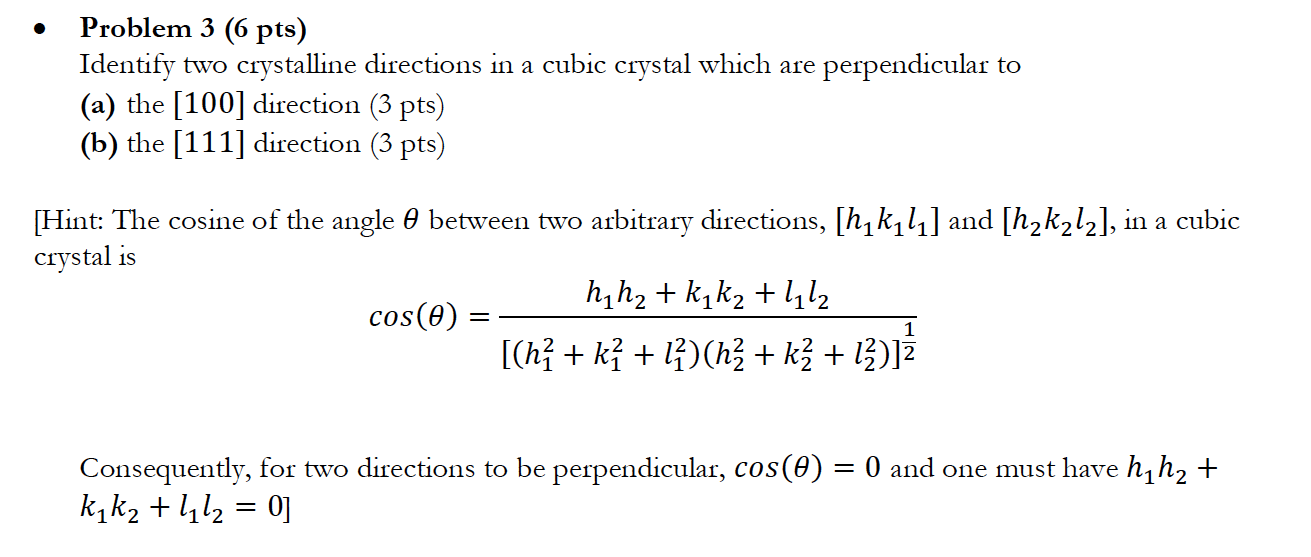 - Problem 3 (6 pts) Identify two crystalline | Chegg.com