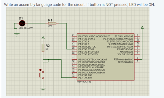Solved Write an assembly language code for the circuit. If | Chegg.com