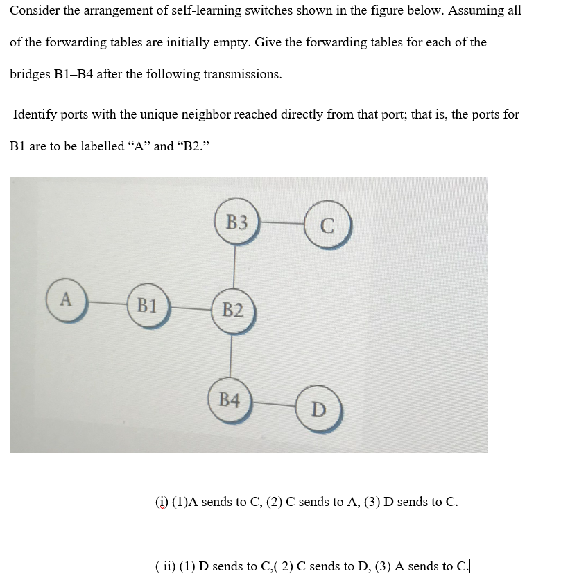 Consider The Arrangement Of Self-learning Switches | Chegg.com