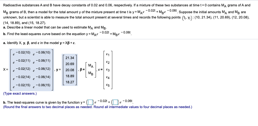 Solved Radioactive Substances A And B Have Decay Constants | Chegg.com