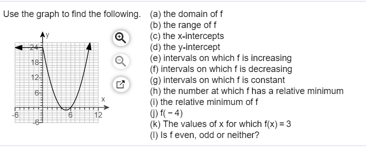 Solved 2.1.79 Use the graph to determine the following. 10 | Chegg.com