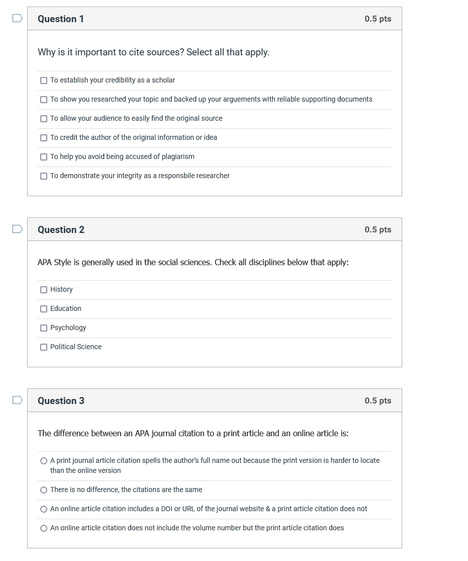 Why is it important to cite sources? Select all that | Chegg.com