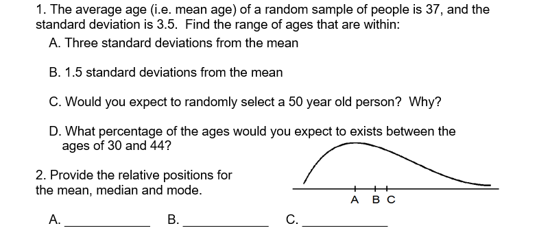 Solved 1. The average age (i.e. mean age) of a random sample | Chegg.com