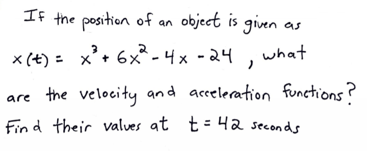 Solved > If the position of an object is given as x(+) = | Chegg.com