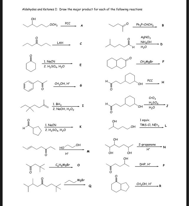 Solved Aldehydes and Ketones I: Draw the major product for | Chegg.com