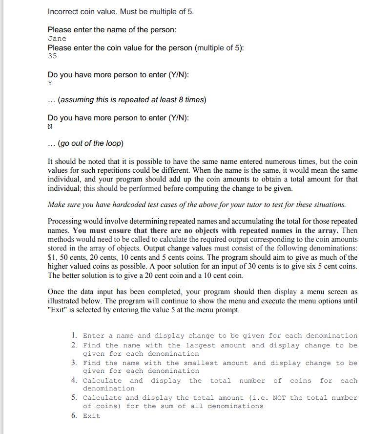 Solved Assignment 1 uses 0-0 design implemented in Java. You | Chegg.com