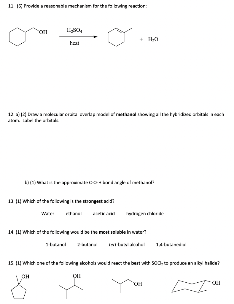 Solved 11. (6) Provide a reasonable mechanism for the | Chegg.com