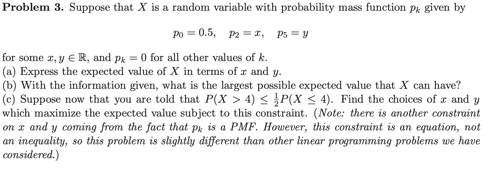 Solved Problem 3. Suppose that X is a random variable with | Chegg.com