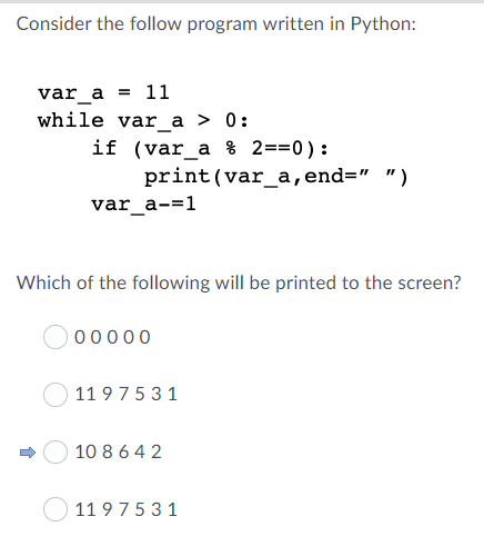 Solved The correct answer to this question is 10 8 6 4 | Chegg.com