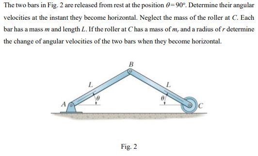 Solved The two bars in Fig. 2 are released from rest at the | Chegg.com