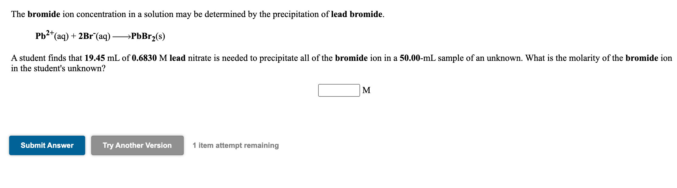 Solved The bromide ion concentration in a solution may be