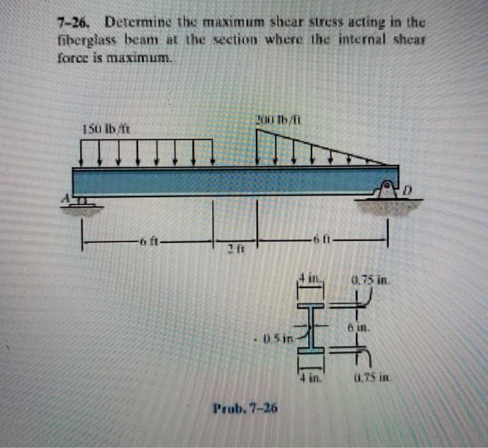 Solved 7-26. Determine the maximum shear stress acting in | Chegg.com