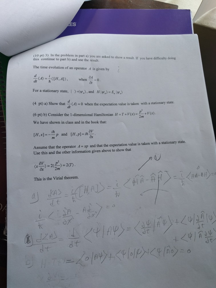 Solved (10 P) 3) In The Problem In Part A) You Are Asked To | Chegg.com