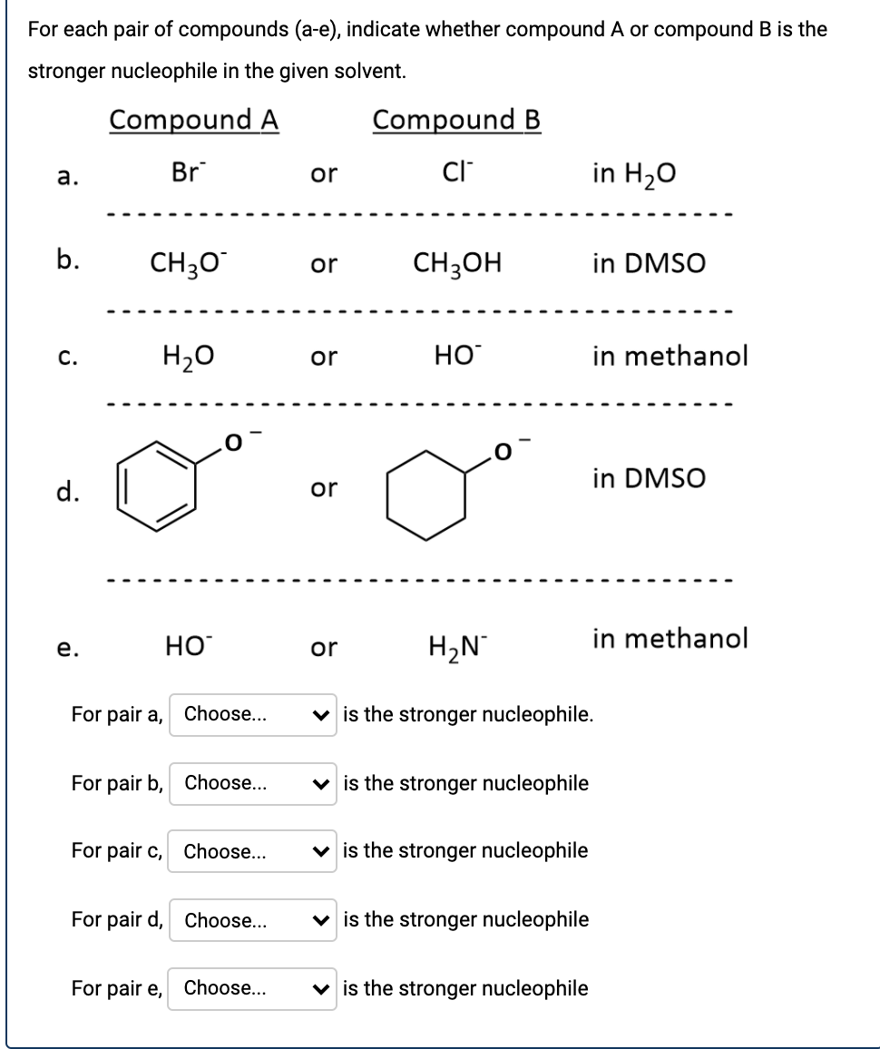 Solved For Each Pair Of Compounds A E Indicate Whether Chegg Com