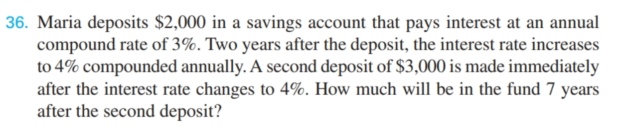 Solved 36. Maria deposits $2,000 in a savings account that | Chegg.com