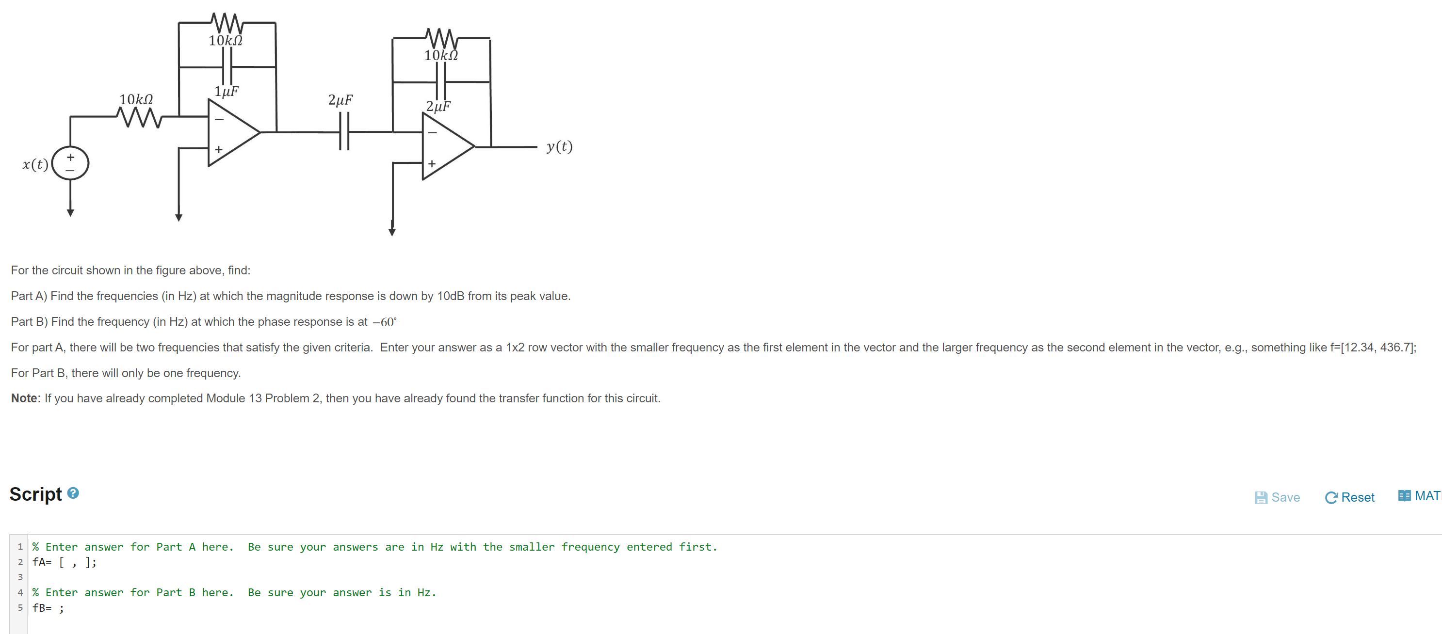 Solved For The Circuit Shown In The Figure Above, Find: Part | Chegg.com