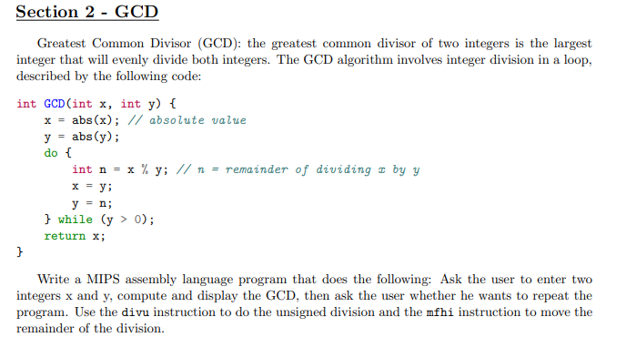 Solved Greatest Common Divisor (GCD): the greatest common | Chegg.com