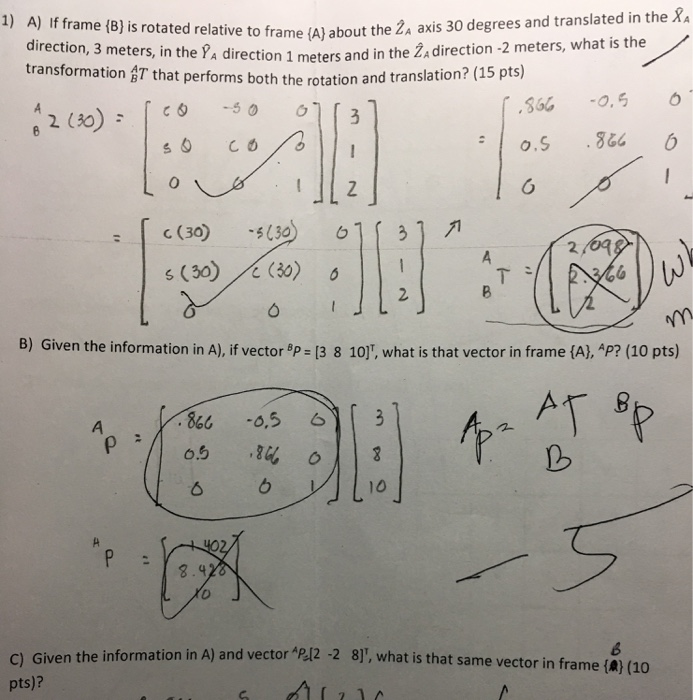 1) A) If Frame (B) Is Rotated Relative To Frame (A) | Chegg.com