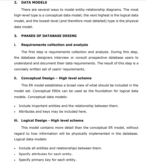 Solved Goal and objectives 1 1. Database design process | Chegg.com