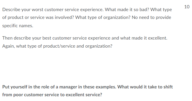 worst customer service experience essay