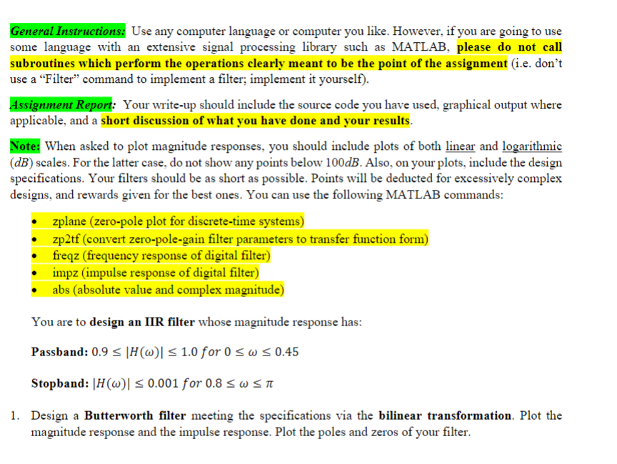 Solved General Instructions: Use any computer language or | Chegg.com