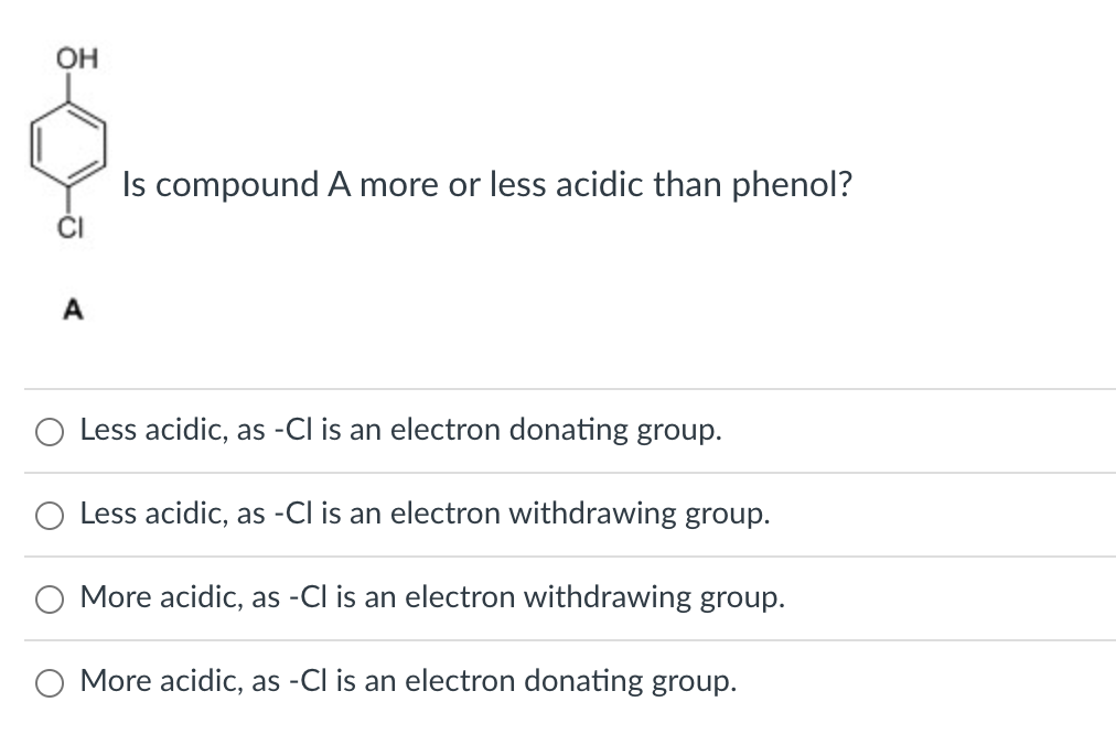 Solved Is compound A more or less acidic than phenol? Less | Chegg.com