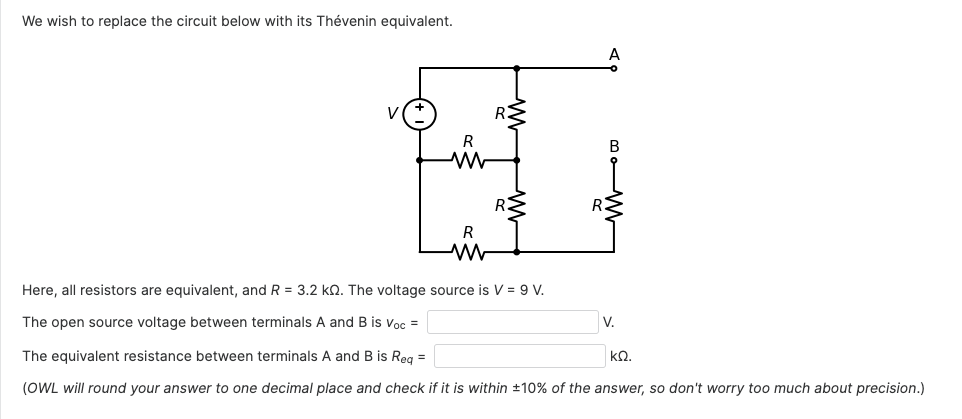 Solved We wish to replace the circuit below with its | Chegg.com