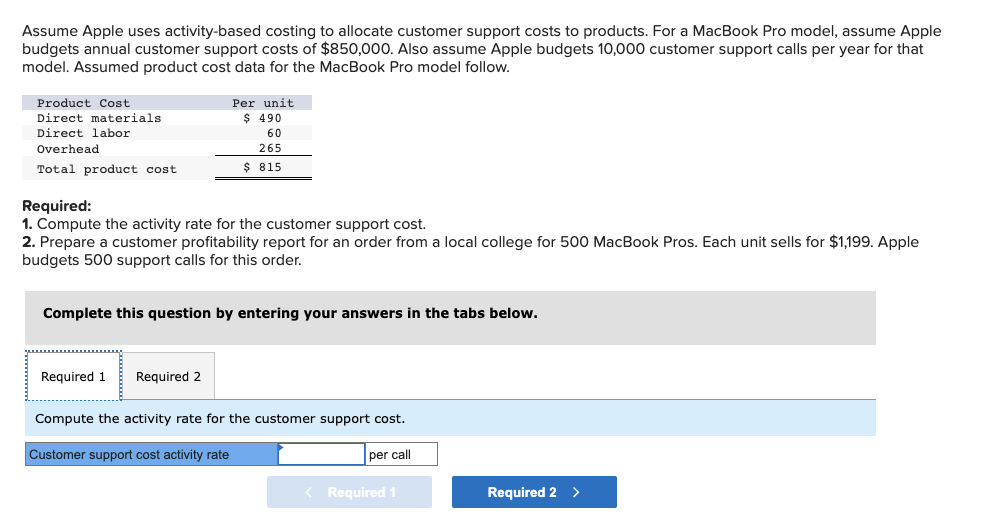 Solved Assume Apple uses activity-based costing to allocate