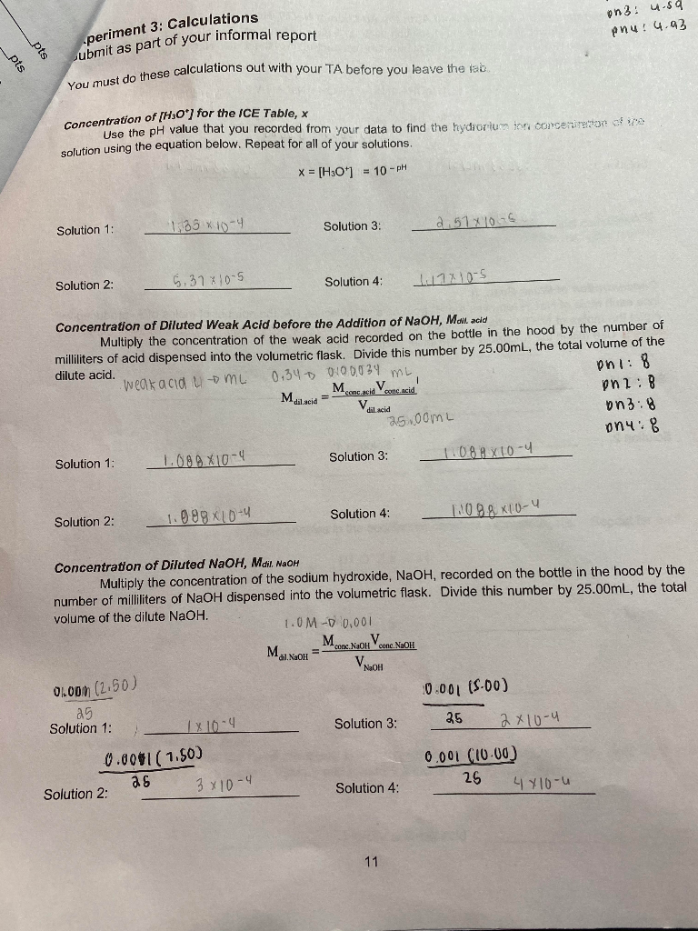 Solved periment 3: Experimental Procedures and Data Sheet | Chegg.com