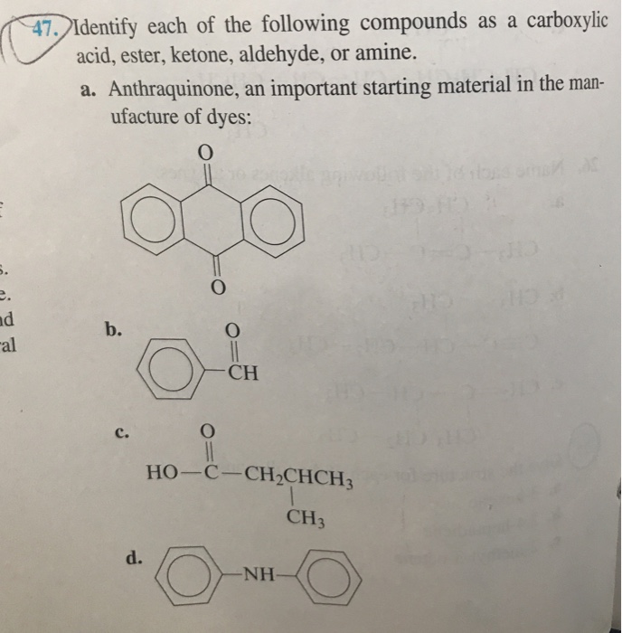 Solved 7.Identify each of the following compounds as a | Chegg.com