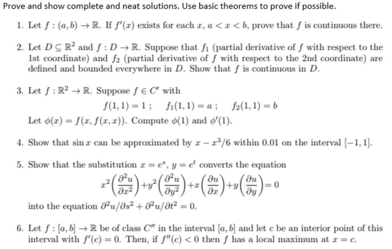 Solved Prove and show complete and neat solutions. Use basic | Chegg.com