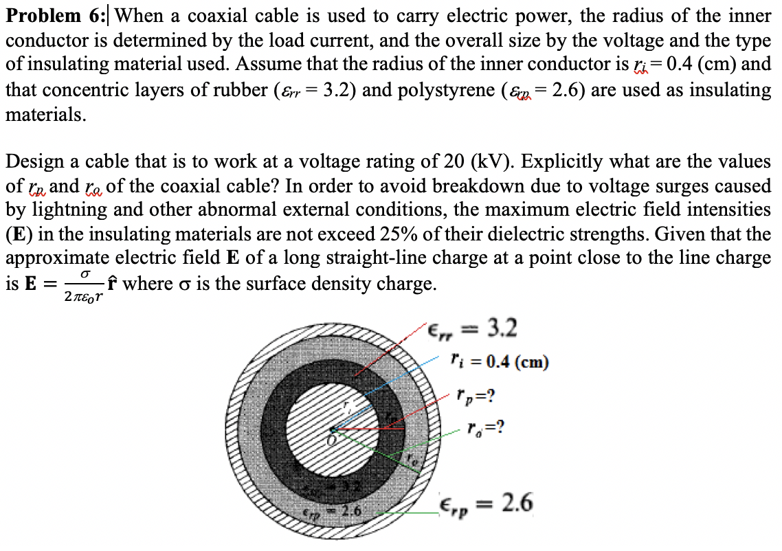 Problem 6 When a coaxial cable is used to carry
