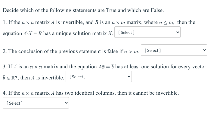 Solved Decide Which Of The Following Statements Are True And | Chegg.com