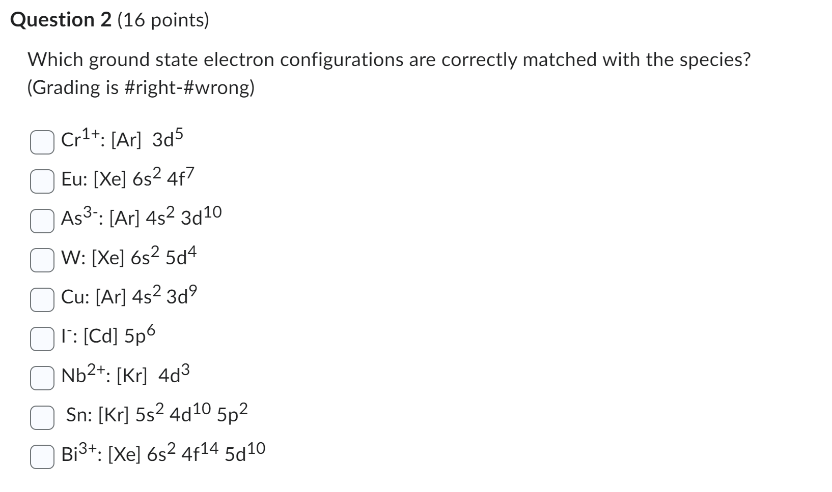 Solved Which ground state electron configurations are | Chegg.com