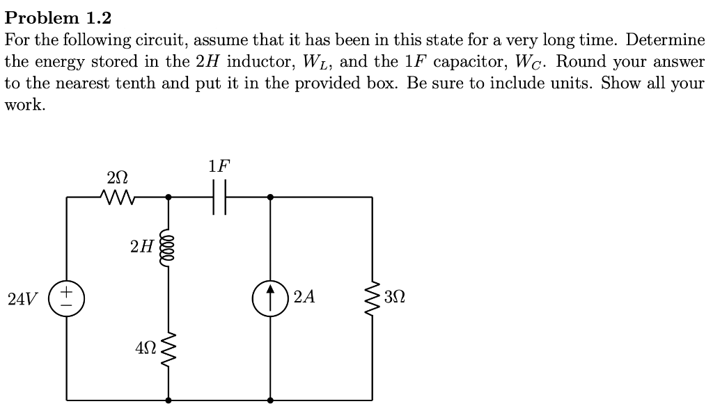 Problem 1.2 For the following circuit, that it | Chegg.com