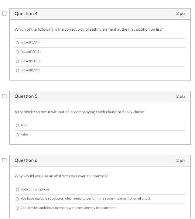Solved Question 4 2 pts Which of the following is the | Chegg.com