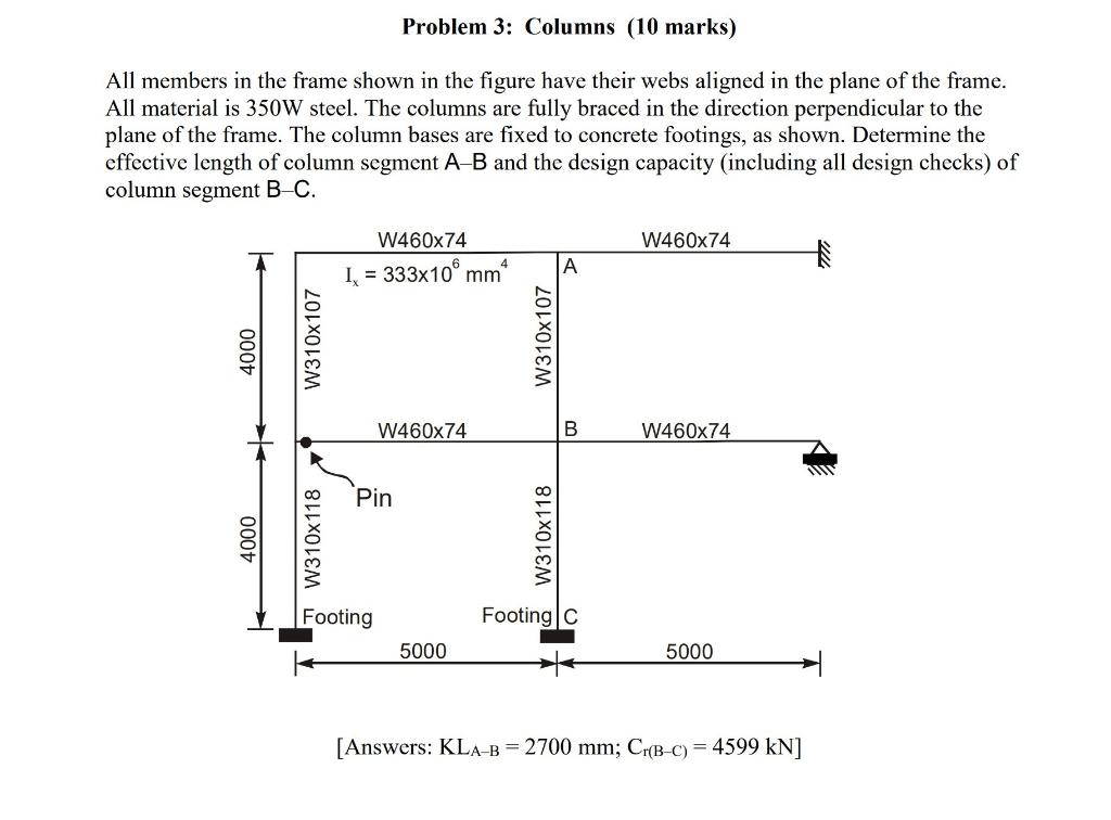 Problem 3: Columns (10 marks) All members in the | Chegg.com